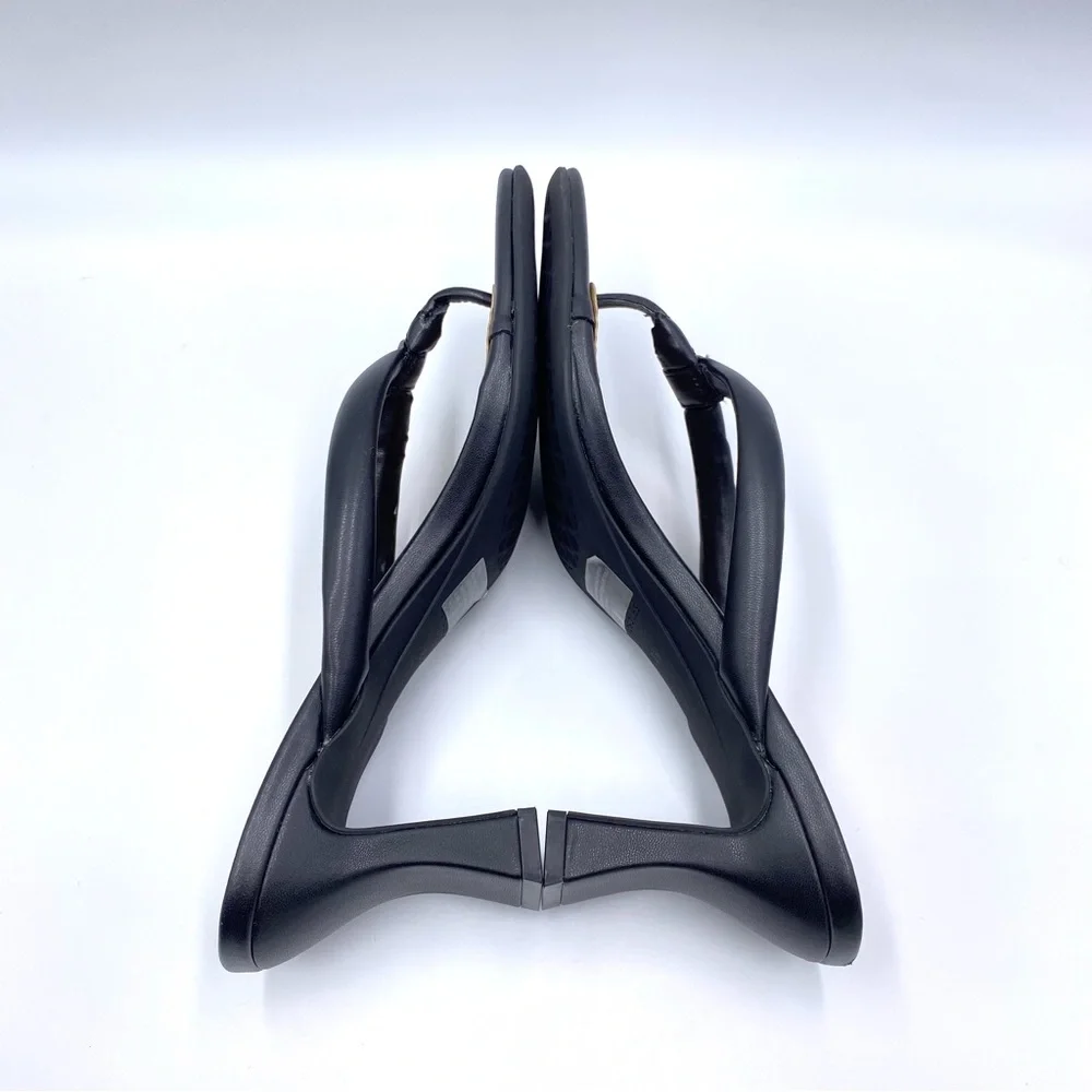 Aerosoles Size 8.5 Black Faux Leather Square Toe Heels Dress Sandals Shoes‎